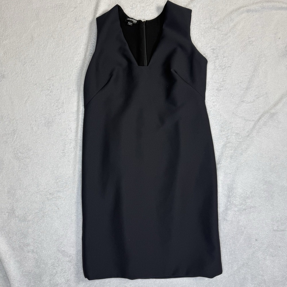 Gustavo Arango New York Women's Black Sleeveless V Neck Sheath Midi Dress